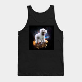 Galaxy Space Poodle Dog On Pizza Tank Top